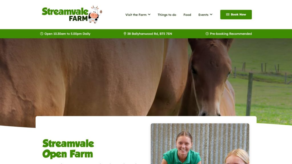 Streamvale Farm website designed by Web Design Belfast