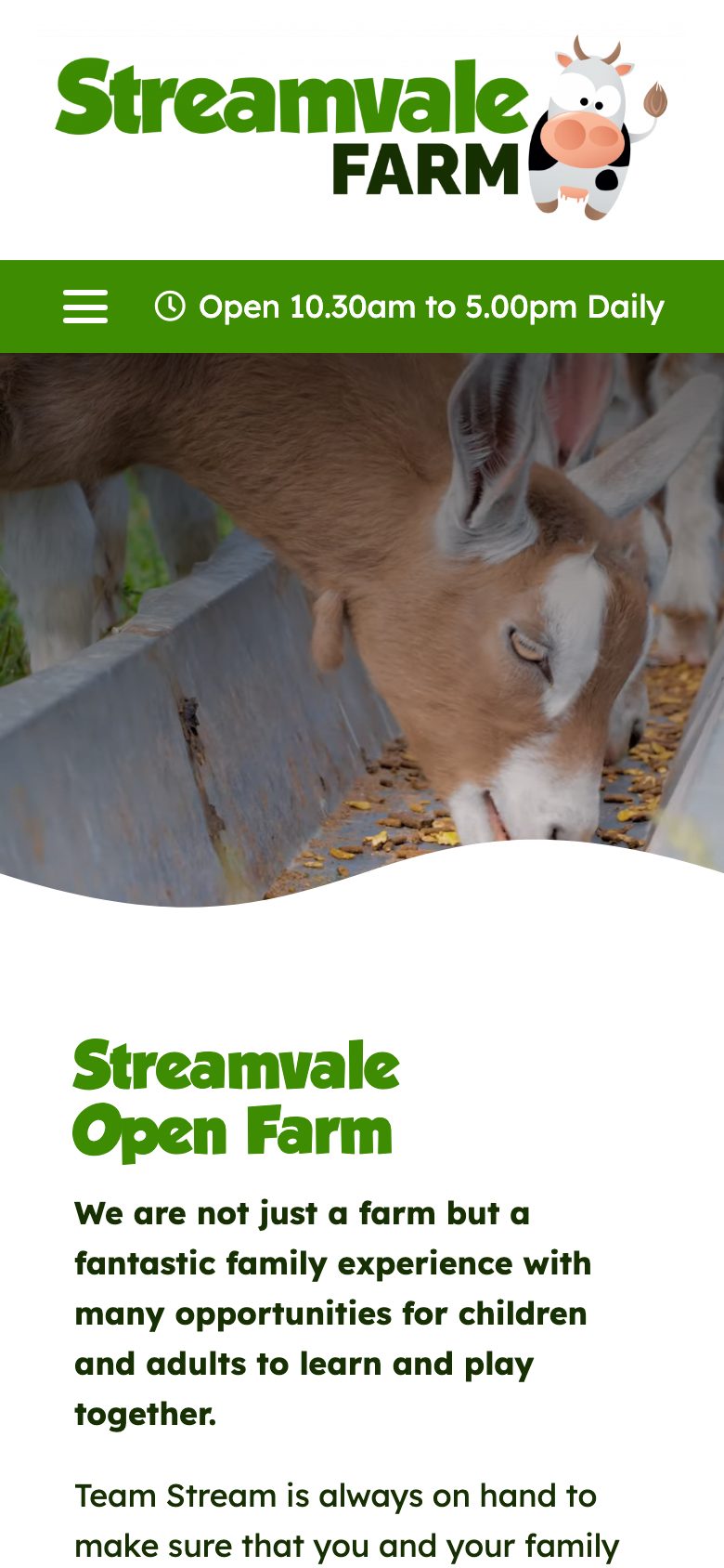 Streamvale Farm website on mobile, designed by Web Design Belfast