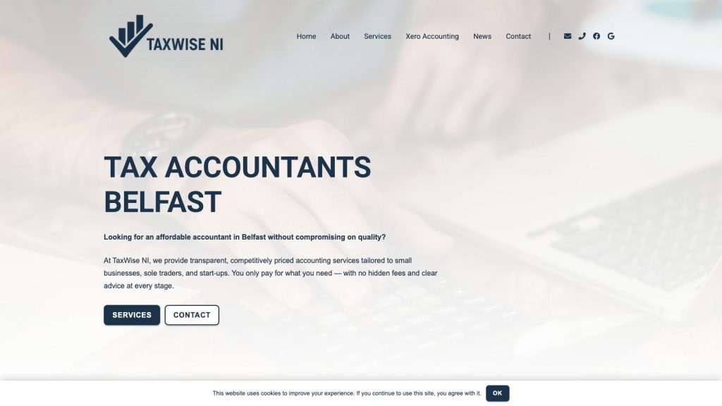 Taxwise NI website designed by Web Design Belfast