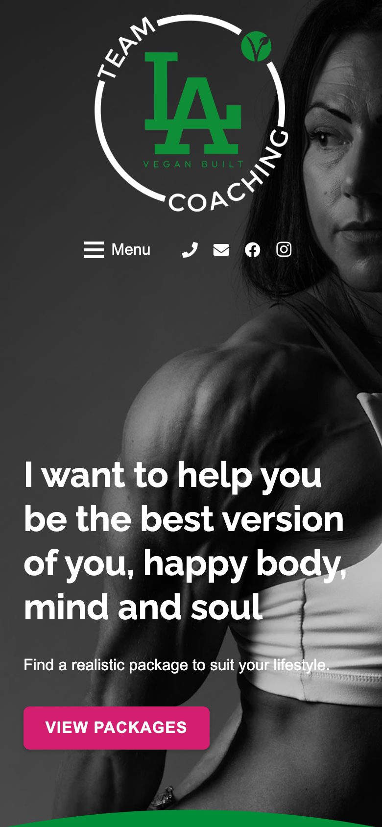 Team LA Coaching website on mobile, designed by Web Design Belfast