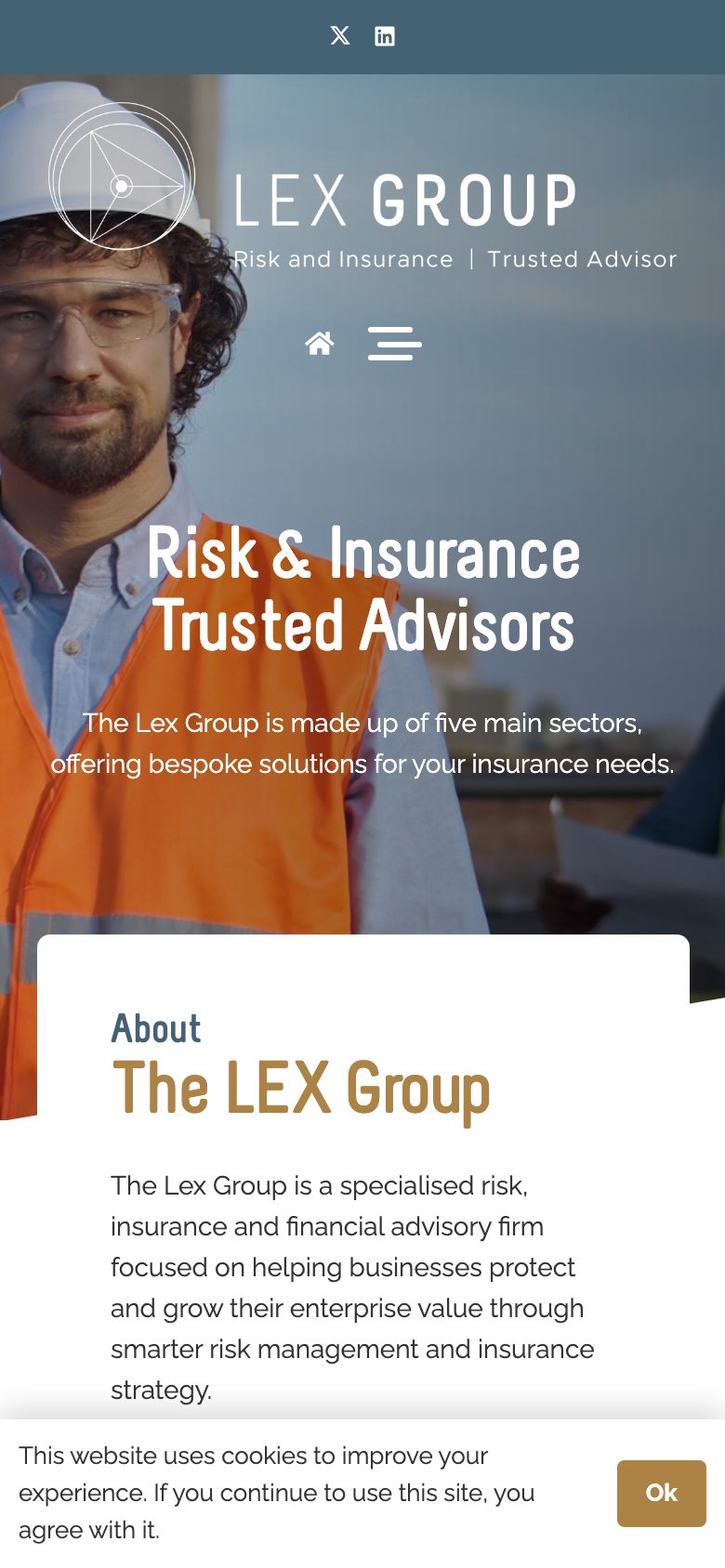 The Lex Group website on mobile, designed by Web Design Belfast