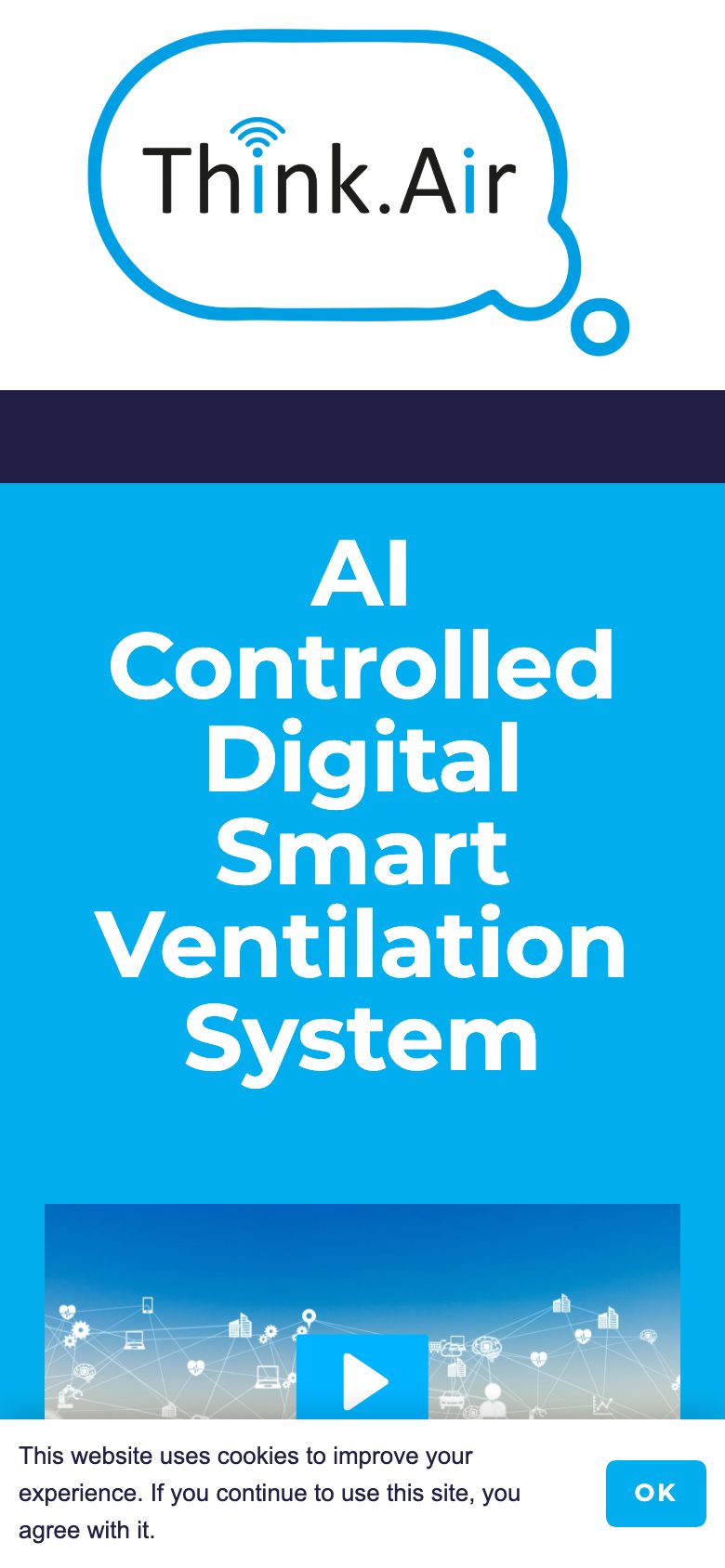 ThinkAir website on mobile, designed by Web Design Belfast