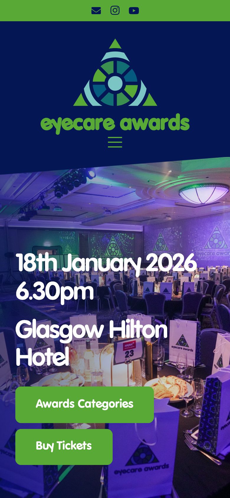 Xeyex Awards website on mobile, designed by Web Design Belfast